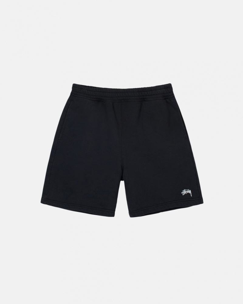 Stussy Overdyed Stock Logo Sweat Kısa Sweatshorts Erkek Siyah Türkiye | QJN-1972