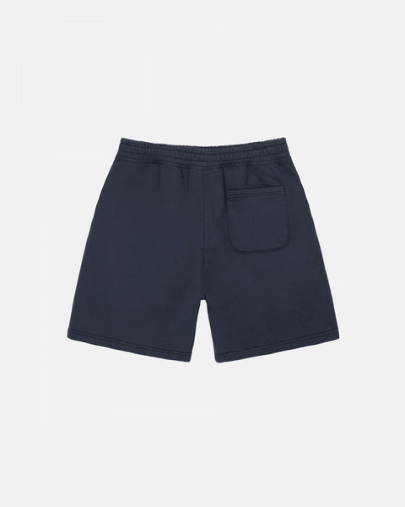 Stussy Overdyed Stock Logo Sweat Kısa Sweatshorts Erkek Lacivert Türkiye | BFQ-6568