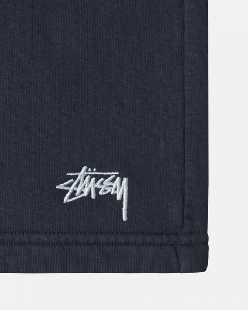 Stussy Overdyed Stock Logo Sweat Kısa Sweatshorts Erkek Lacivert Türkiye | BFQ-6568