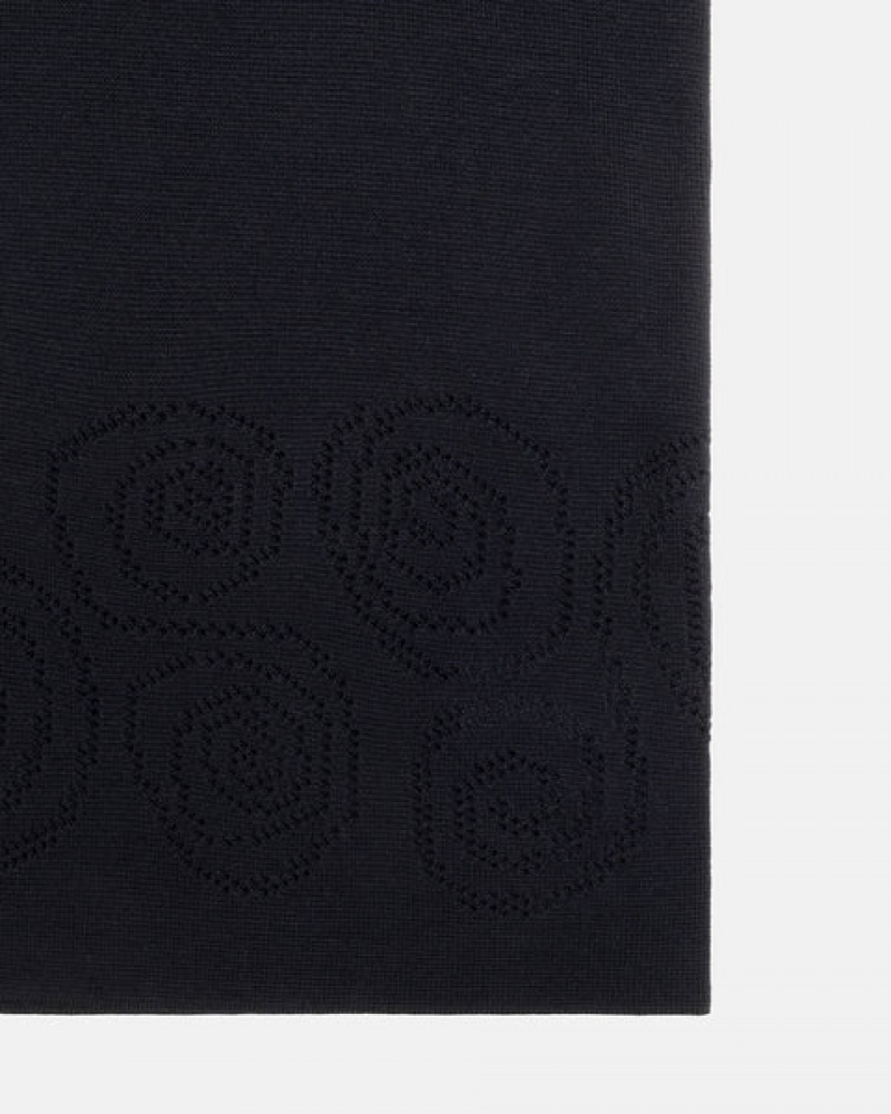 Stussy Perforated Swirl Knit Shirt Gömlek Kadın Siyah Türkiye | RCN-7586