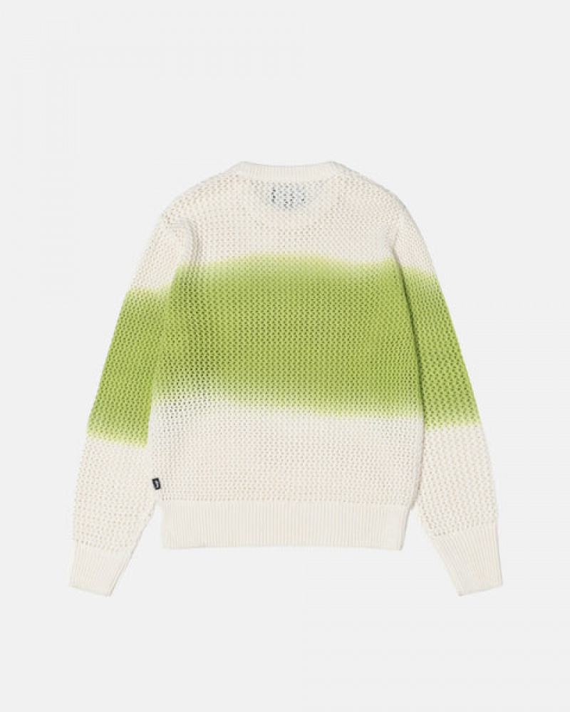 Stussy Pigment Dyed Loose Gauge Knit Kazak Kazak Kadın Koyu Yeşil Türkiye | CQV-5596