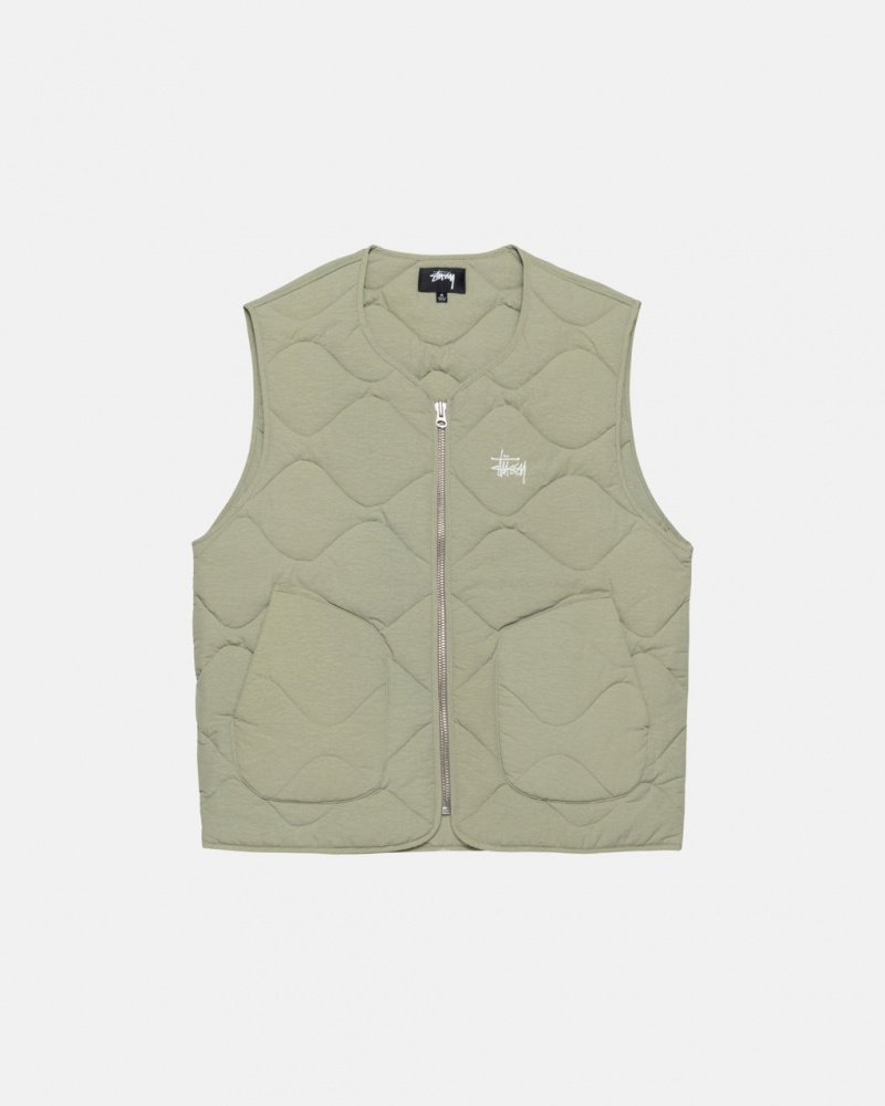 Stussy Recycled Naylon Liner Vest Yelek Erkek Kahverengi Türkiye | RJD-7495