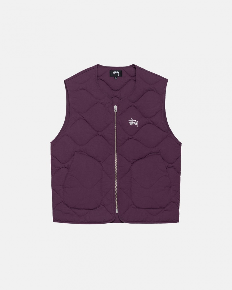 Stussy Recycled Naylon Liner Vest Yelek Erkek Küpe Çiçeği Türkiye | BCR-8998