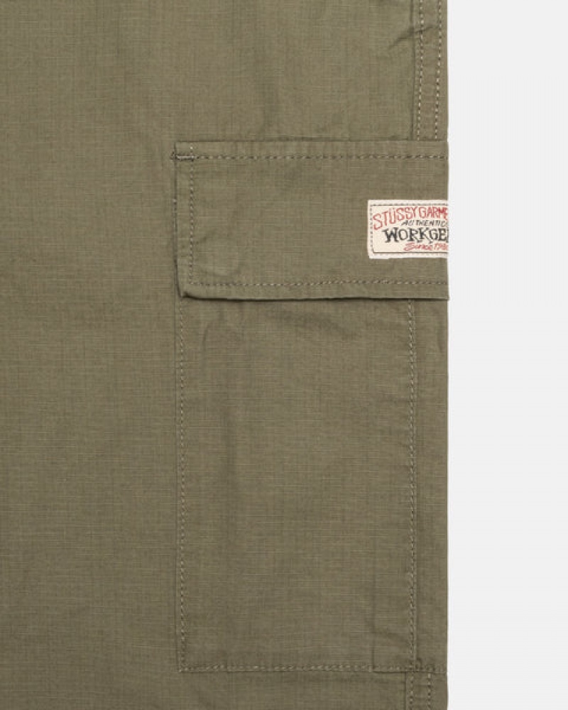 Stussy Ripstop Cargo Beach Pant Pantolon Erkek Zeytin Yeşili Türkiye | ECG-6290