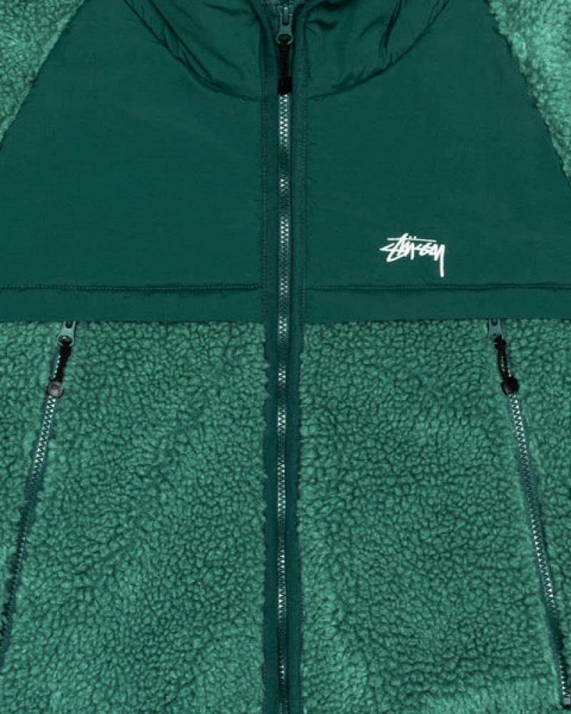 Stussy Sherpa Paneled Kukuletalı Jacket Mont Kadın Turkuaz Türkiye | DFQ-9570