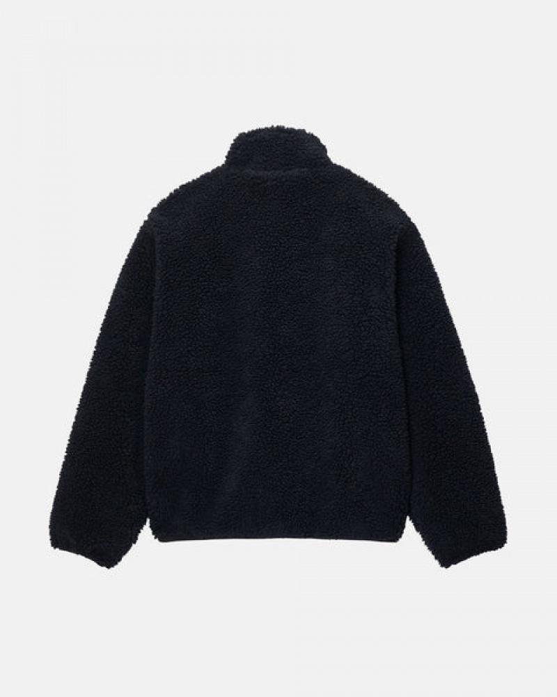 Stussy Sherpa Reversible Jacket Mont Erkek Siyah Türkiye | REZ-4176