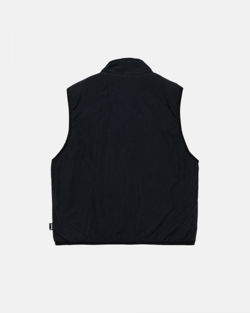 Stussy Sherpa Reversible Vest Yelek Erkek Siyah Türkiye | LLM-9619