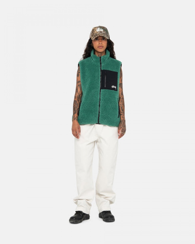 Stussy Sherpa Reversible Vest Yelek Erkek Turkuaz Türkiye | QNN-4988