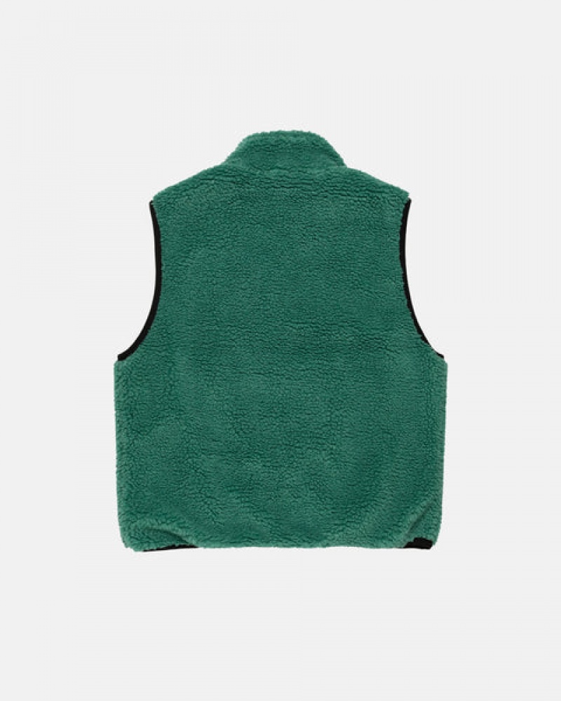 Stussy Sherpa Reversible Vest Yelek Erkek Turkuaz Türkiye | QNN-4988