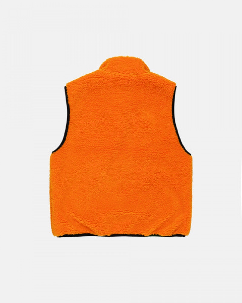 Stussy Sherpa Reversible Vest Yelek Erkek Sarı Türkiye | PDK-3789