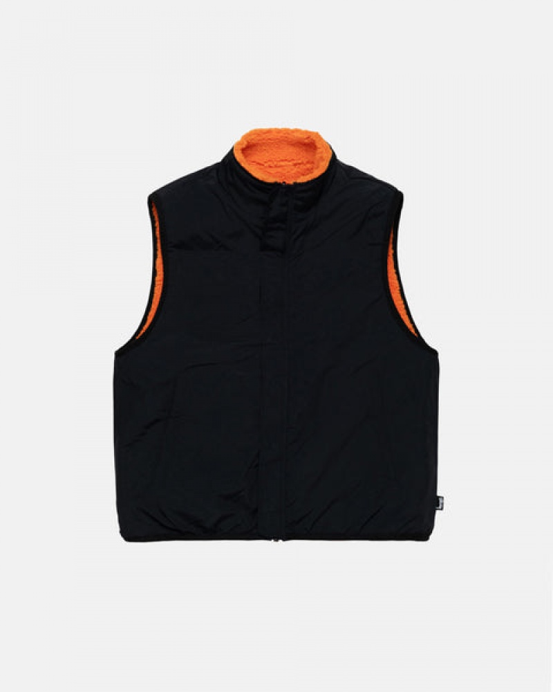 Stussy Sherpa Reversible Vest Yelek Erkek Sarı Türkiye | PDK-3789