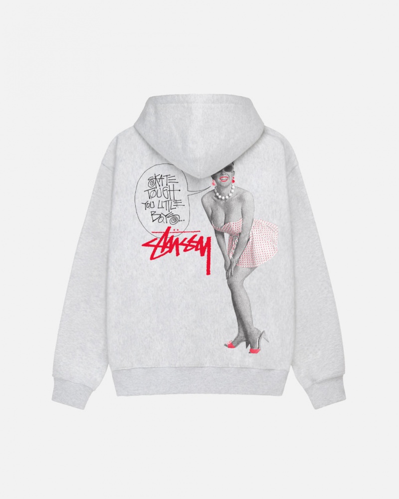 Stussy Skate Tough Hoodie Kadın Gri Türkiye | YSR-8689