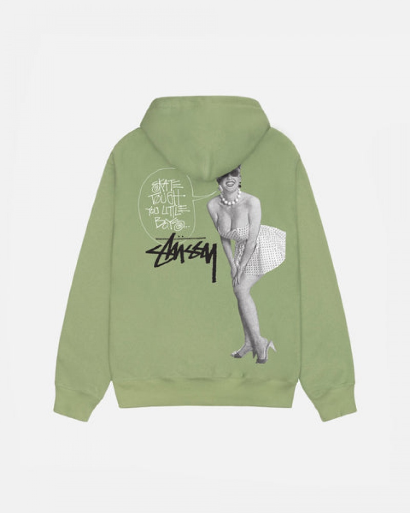 Stussy Skate Tough Zip Hoodie Erkek Yeşil Türkiye | BXV-4284