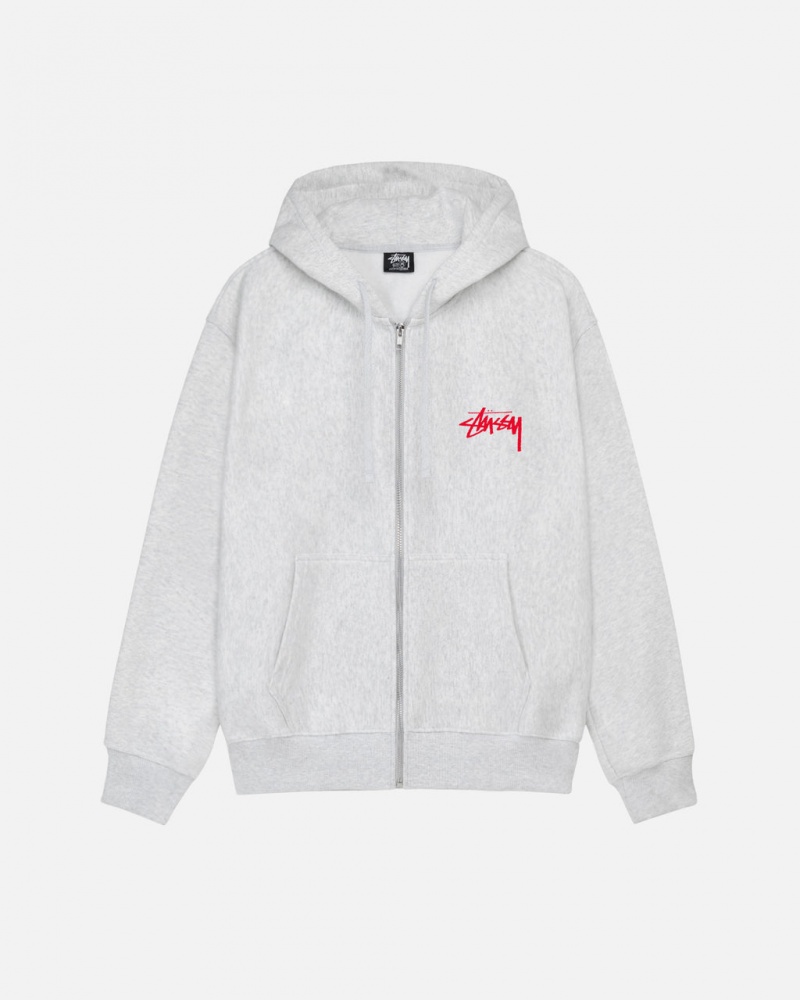 Stussy Skate Tough Zip Hoodie Erkek Gri Türkiye | FEX-7631