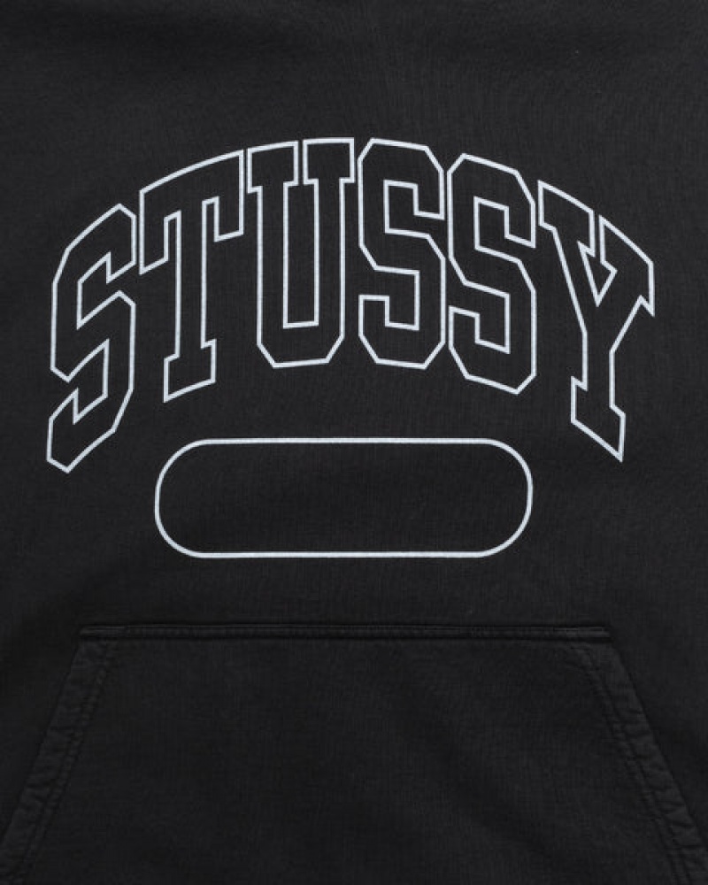 Stussy Ss Boxy Cropped Hoodie Kadın Siyah Türkiye | TDU-2130