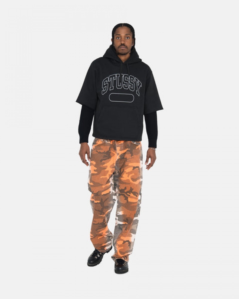 Stussy Ss Boxy Cropped Hoodie Kadın Siyah Türkiye | TDU-2130