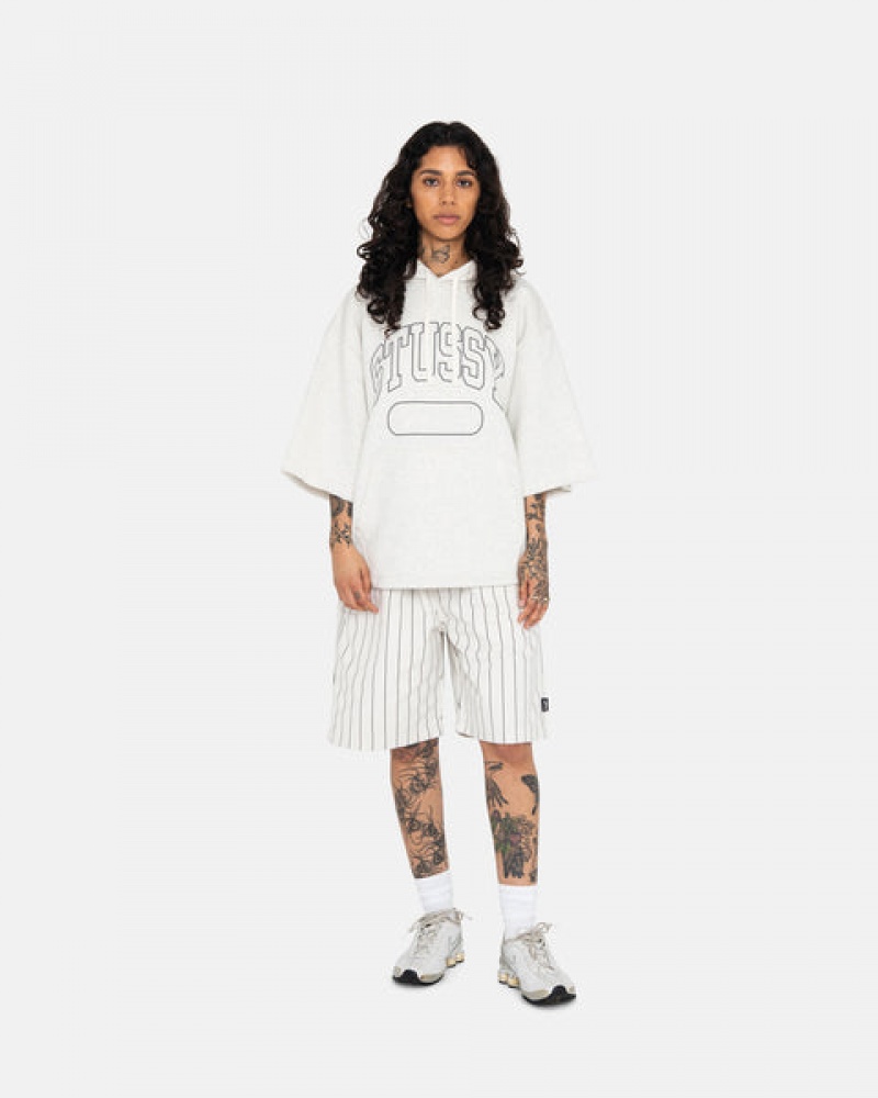 Stussy Ss Boxy Cropped Hoodie Kadın Gri Türkiye | YFZ-8293