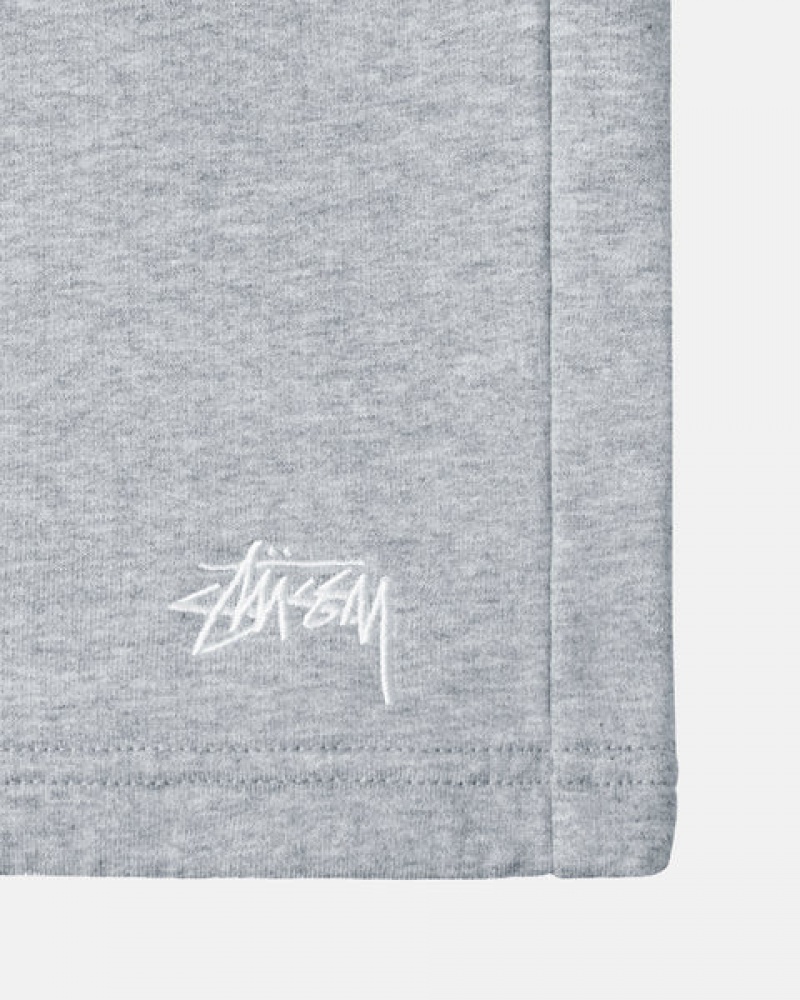 Stussy Stock Logo Sweat Kısa Sweatshorts Erkek Gri Türkiye | MMC-5643