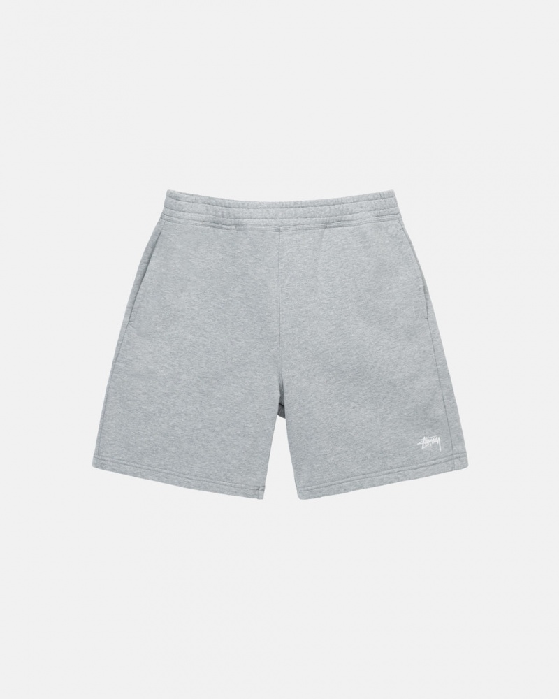 Stussy Stock Logo Sweat Kısa Sweatshorts Erkek Gri Türkiye | MMC-5643