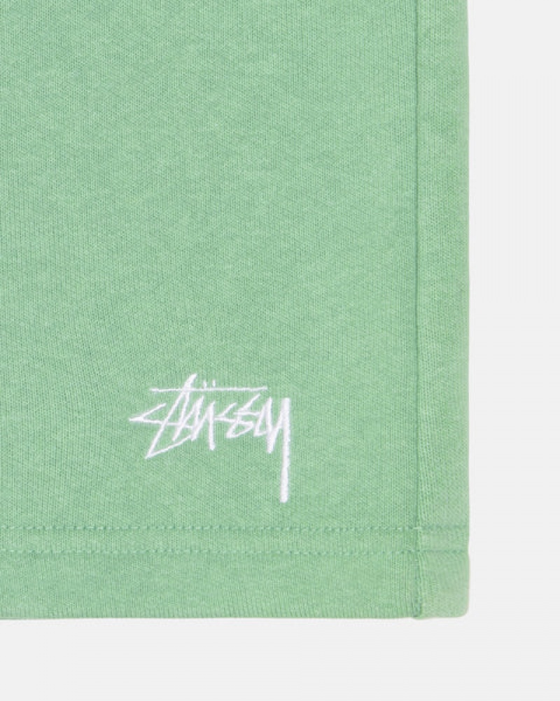 Stussy Stock Logo Sweatshorts Erkek Yeşil Türkiye | GCG-3029