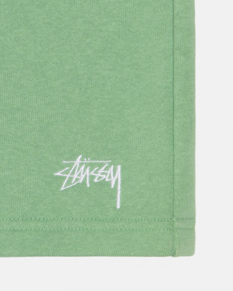 Stussy Stock Logo Sweatshorts Erkek Yeşil Türkiye | GCG-3029