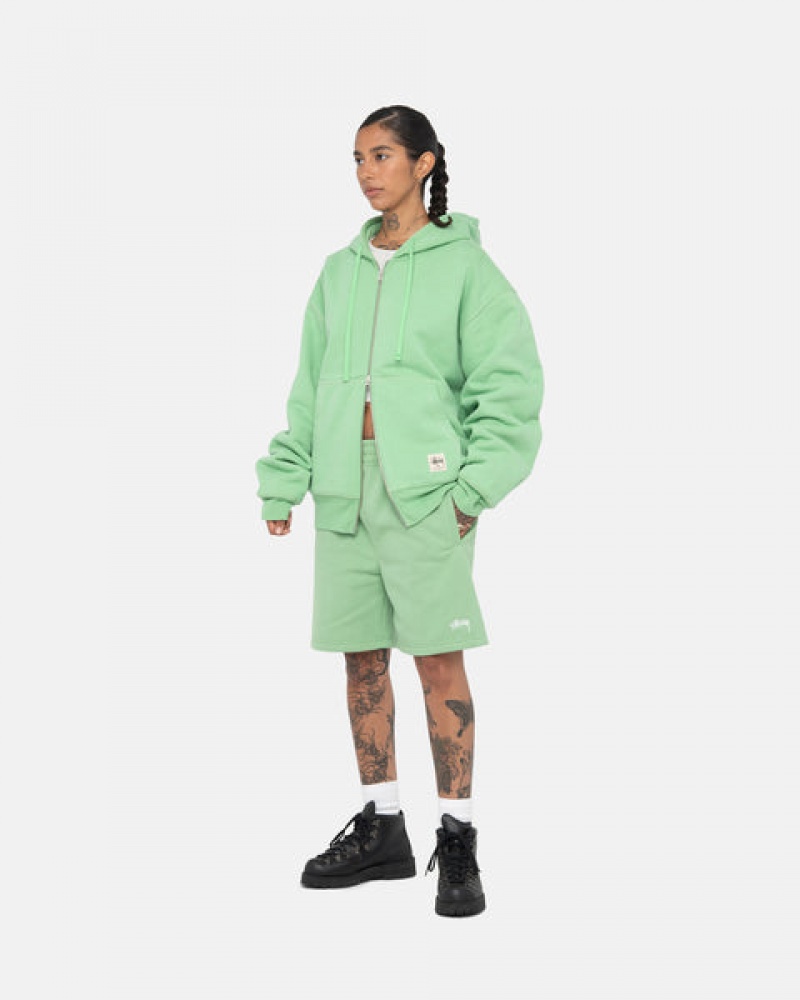 Stussy Stock Logo Sweatshorts Erkek Yeşil Türkiye | GCG-3029