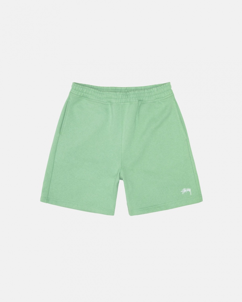 Stussy Stock Logo Sweatshorts Erkek Yeşil Türkiye | GCG-3029