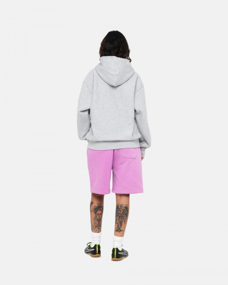 Stussy Stock Logo Sweatshorts Erkek Mor Türkiye | HQS-5602