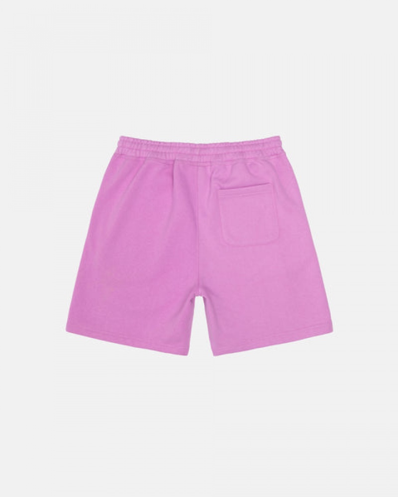 Stussy Stock Logo Sweatshorts Erkek Mor Türkiye | HQS-5602