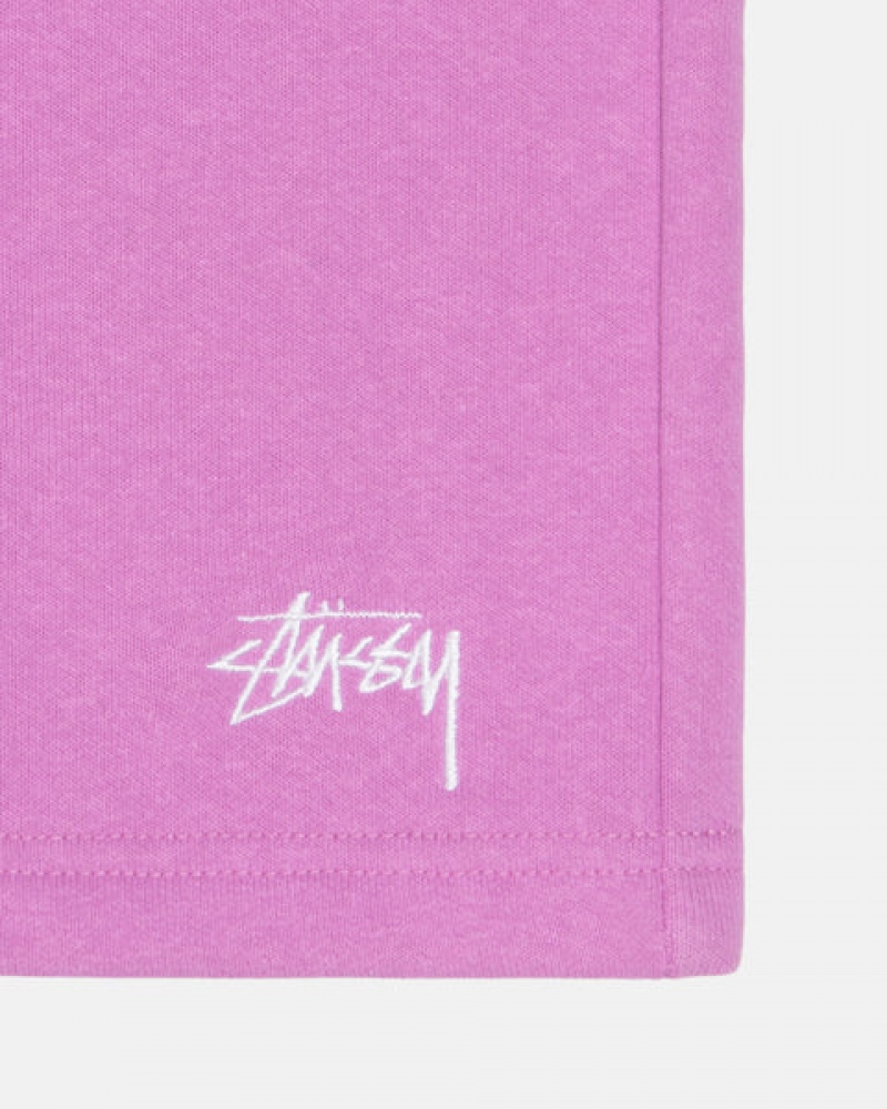 Stussy Stock Logo Sweatshorts Erkek Mor Türkiye | HQS-5602