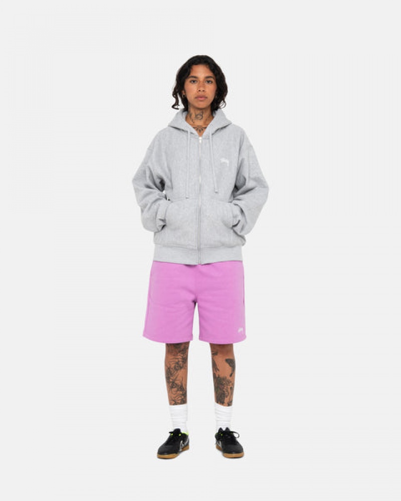 Stussy Stock Logo Sweatshorts Erkek Mor Türkiye | HQS-5602