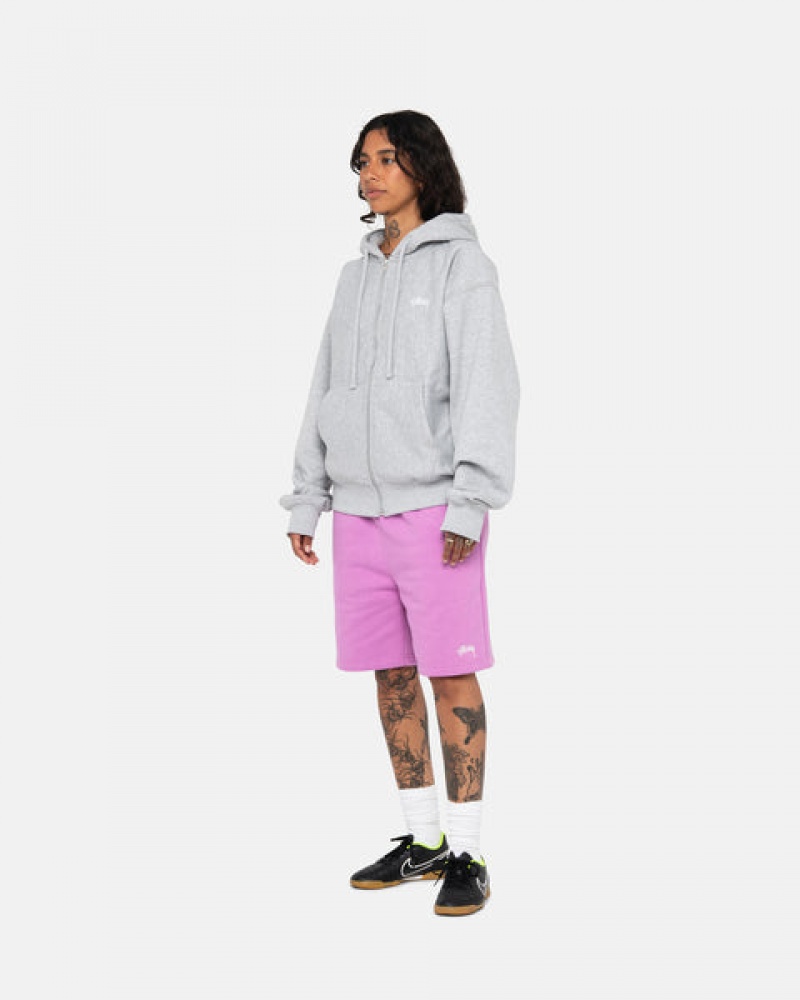 Stussy Stock Logo Sweatshorts Erkek Mor Türkiye | HQS-5602