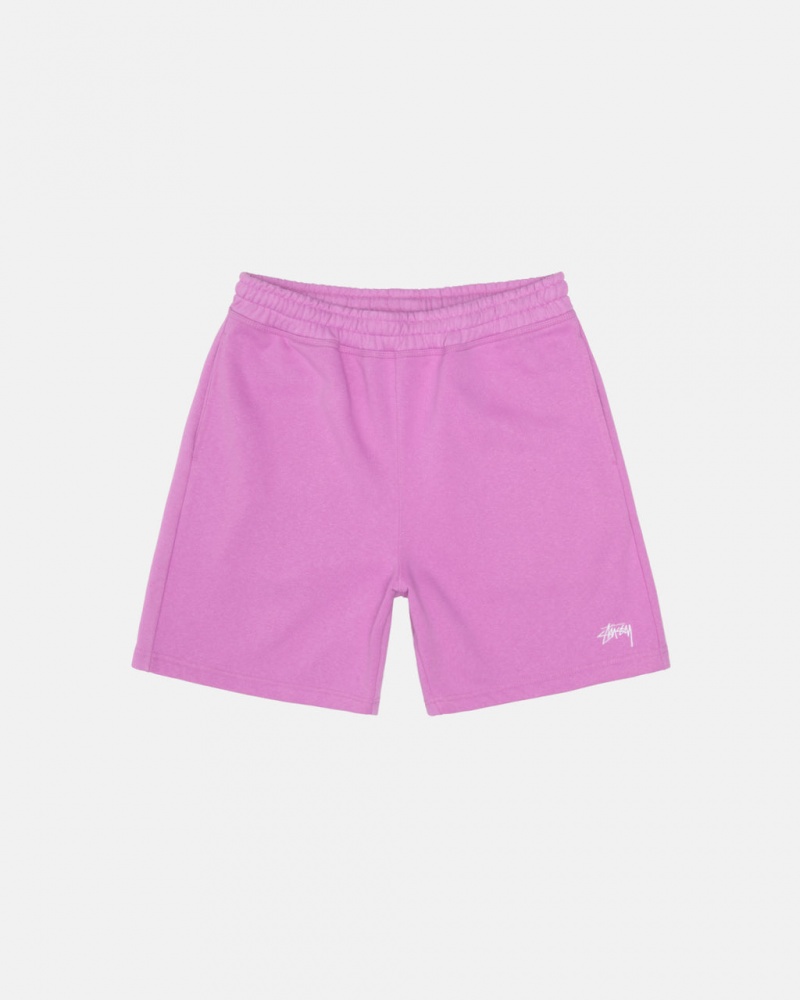 Stussy Stock Logo Sweatshorts Erkek Mor Türkiye | HQS-5602