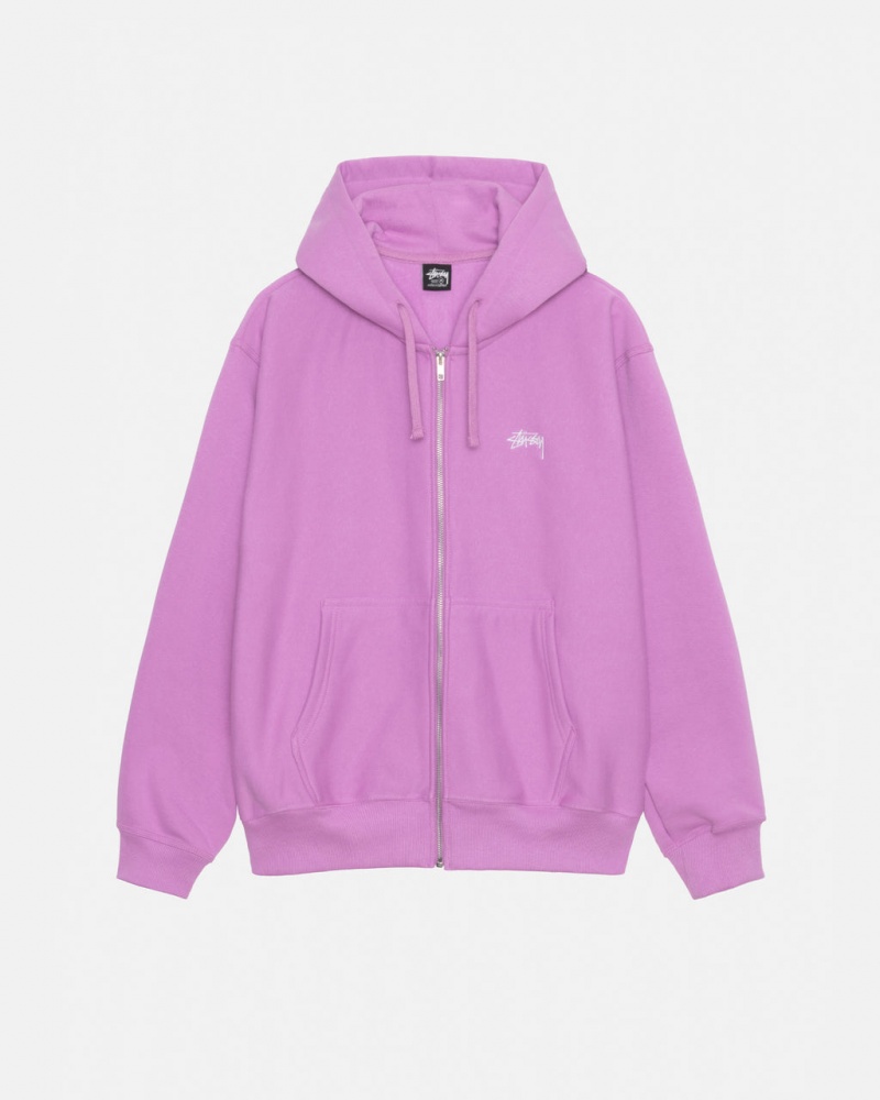 Stussy Stock Logo Zip Hood Tişörtü Kadın Mor Türkiye | HVH-6340