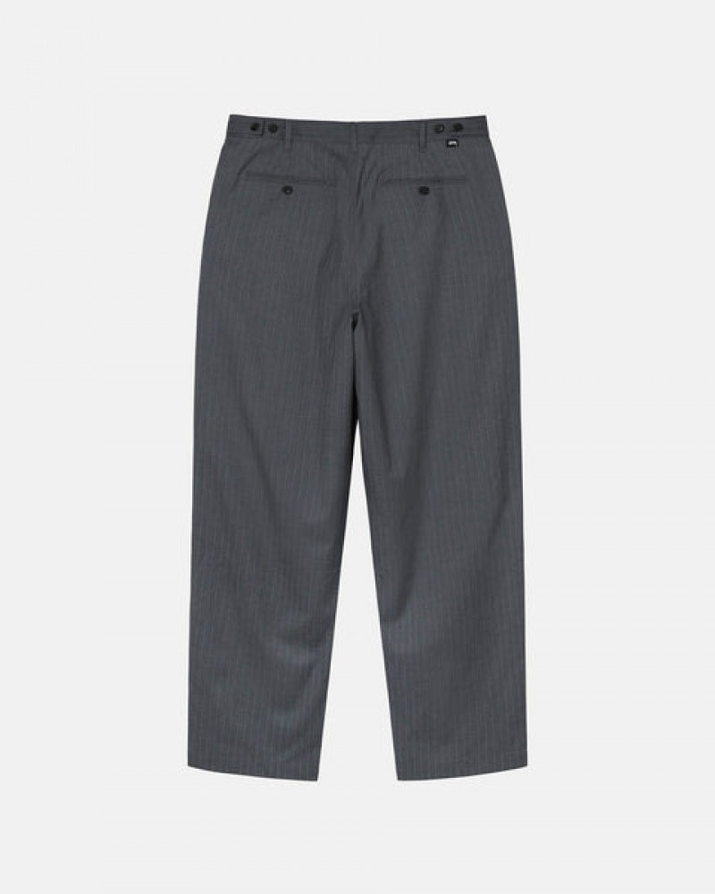 Stussy Stripe Volume Pileli Trouser Pantolon Erkek Gri Türkiye | EZZ-1654