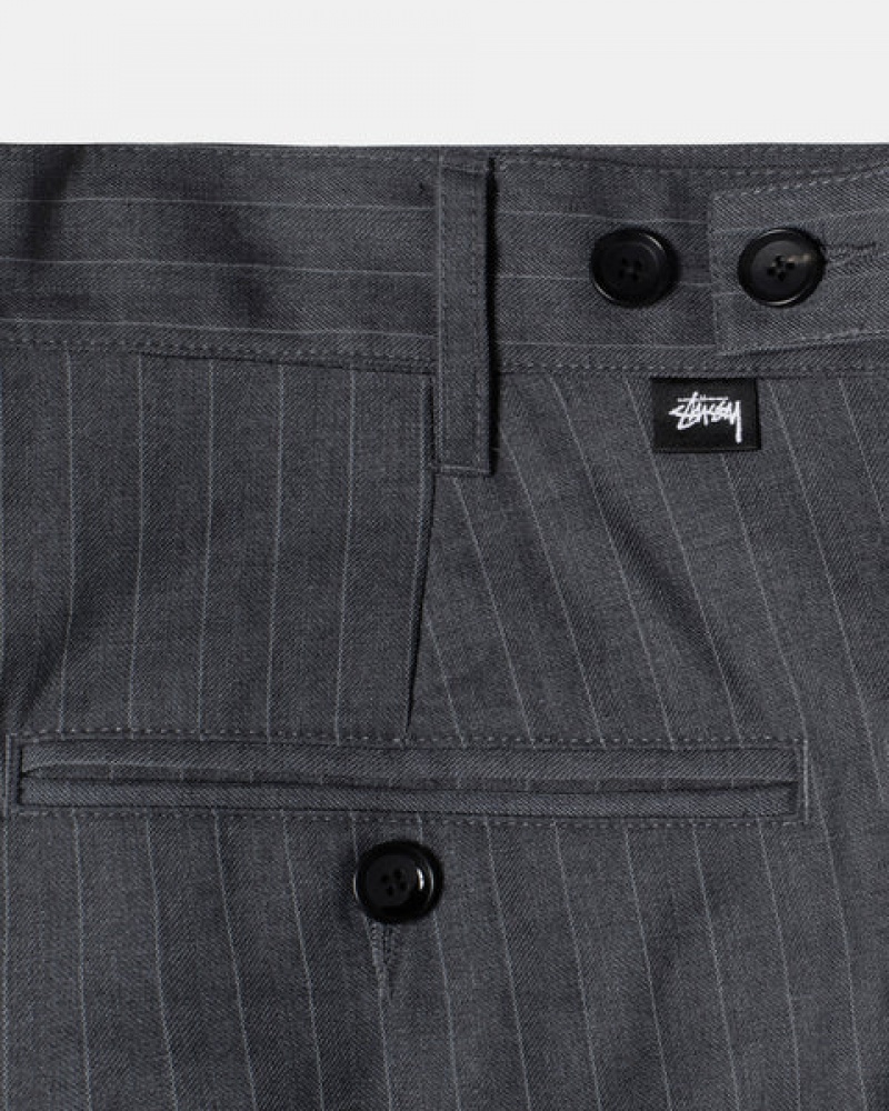 Stussy Stripe Volume Pileli Trouser Pantolon Erkek Gri Türkiye | EZZ-1654