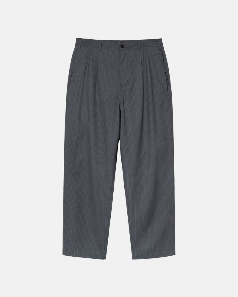 Stussy Stripe Volume Pileli Trouser Pantolon Erkek Gri Türkiye | EZZ-1654