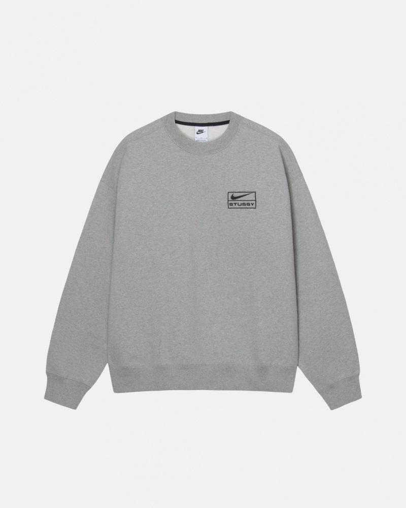 Stussy Fleece Crew Tişörtü Erkek Koyu Gri Türkiye | TTW-4213