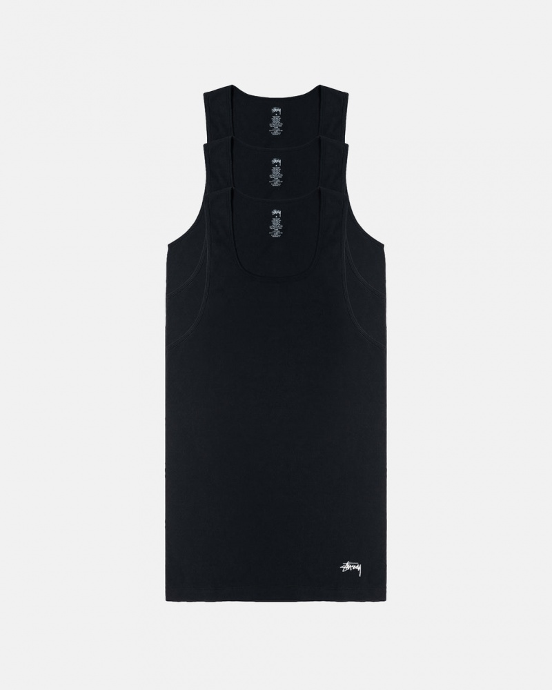 Stussy Stussy Tank Undershirt Gömlek Erkek Siyah Türkiye | RXR-2726