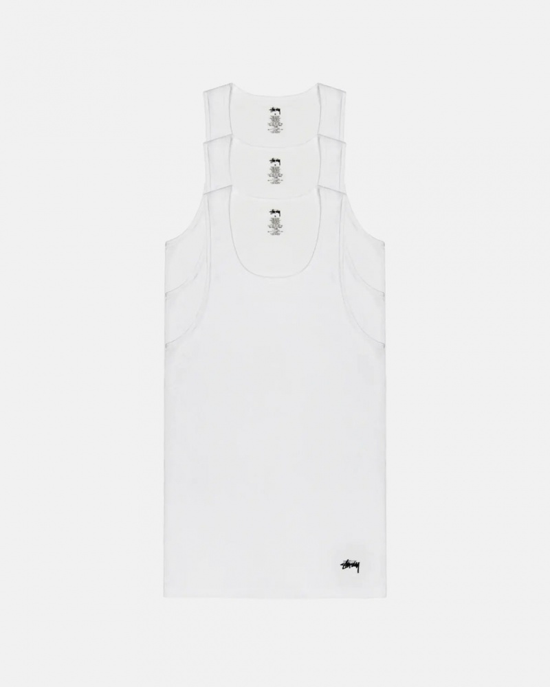 Stussy Stussy Tank Undershirt Gömlek Erkek Beyaz Türkiye | UIN-9465