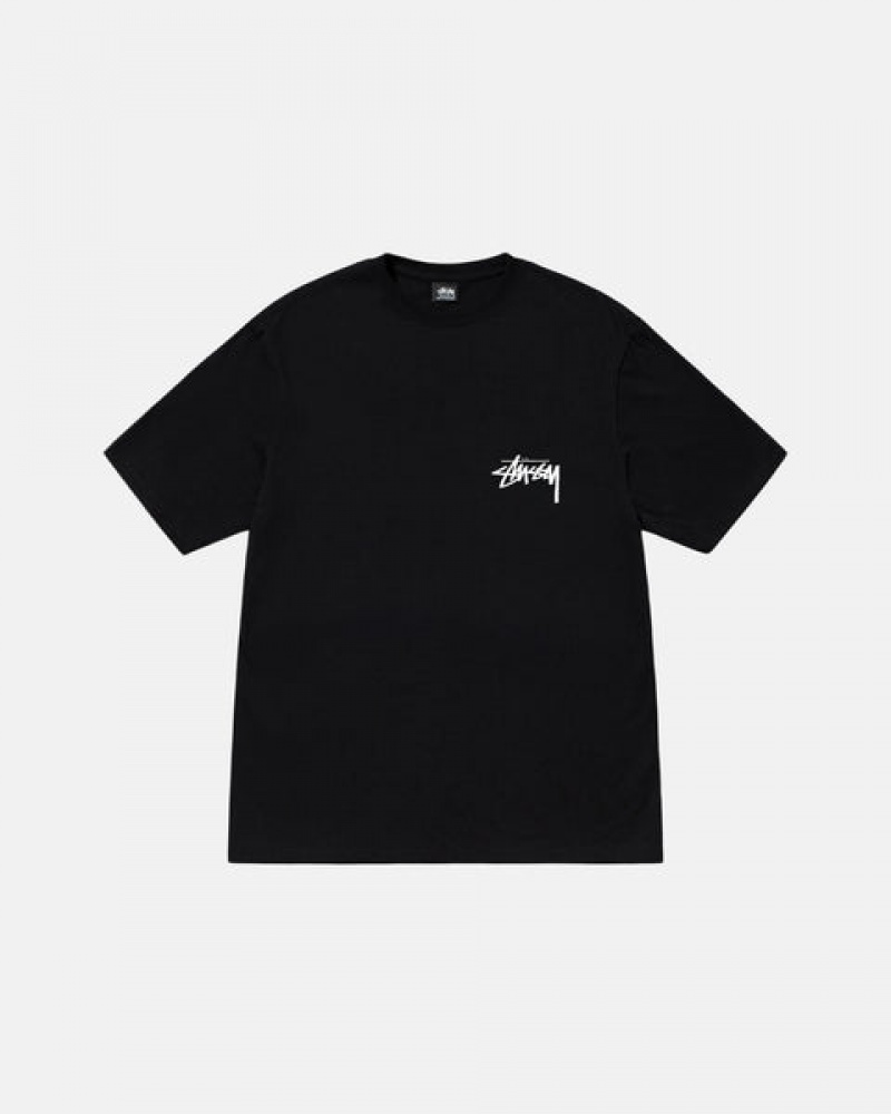 Stussy Suits Tee T shirt Kadın Siyah Türkiye | FVD-2994