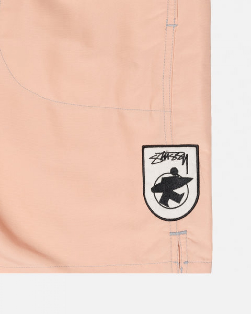 Stussy Surfman Patch Su Kısa Mayo Erkek Açık Pembe Türkiye | TMY-0231