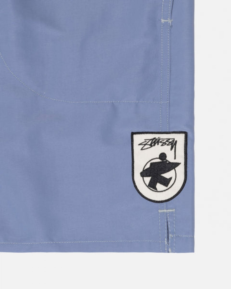 Stussy Surfman Patch Su Kısa Mayo Erkek Mavi Türkiye | FRN-3090