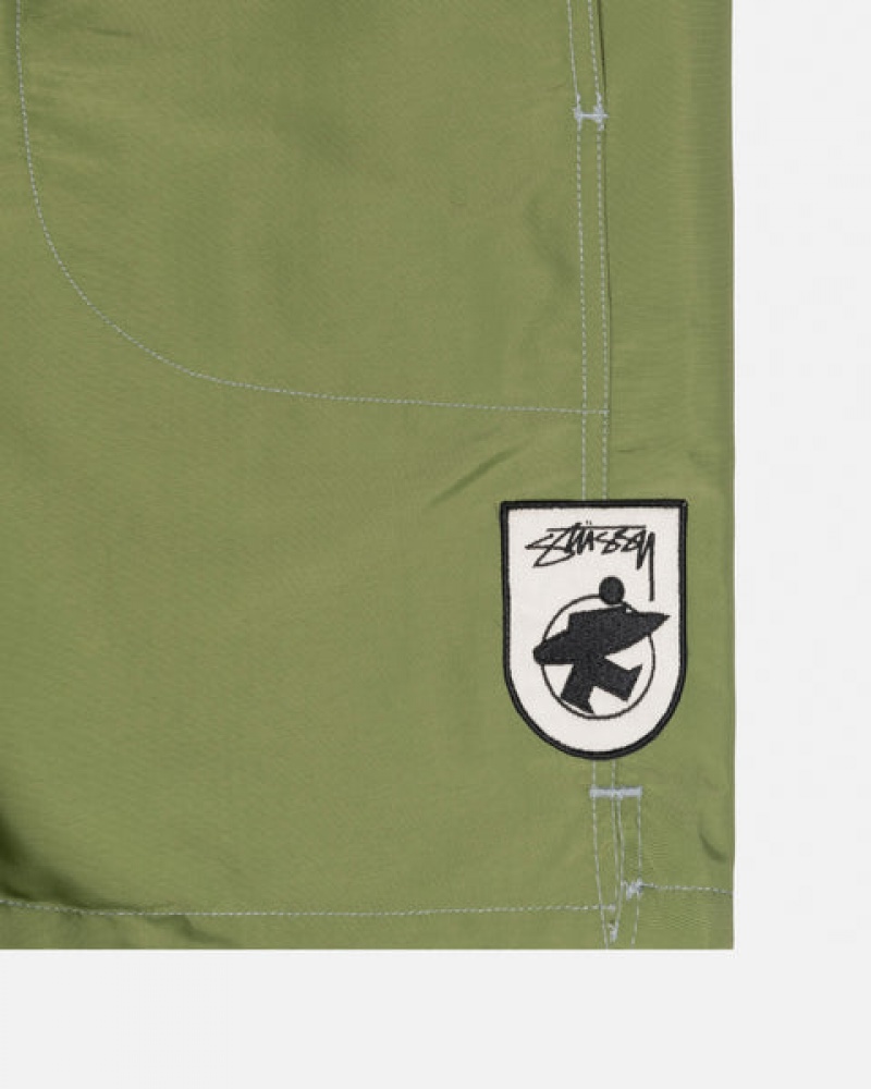 Stussy Surfman Patch Su Kısa Mayo Erkek Yeşil Türkiye | CAC-0240