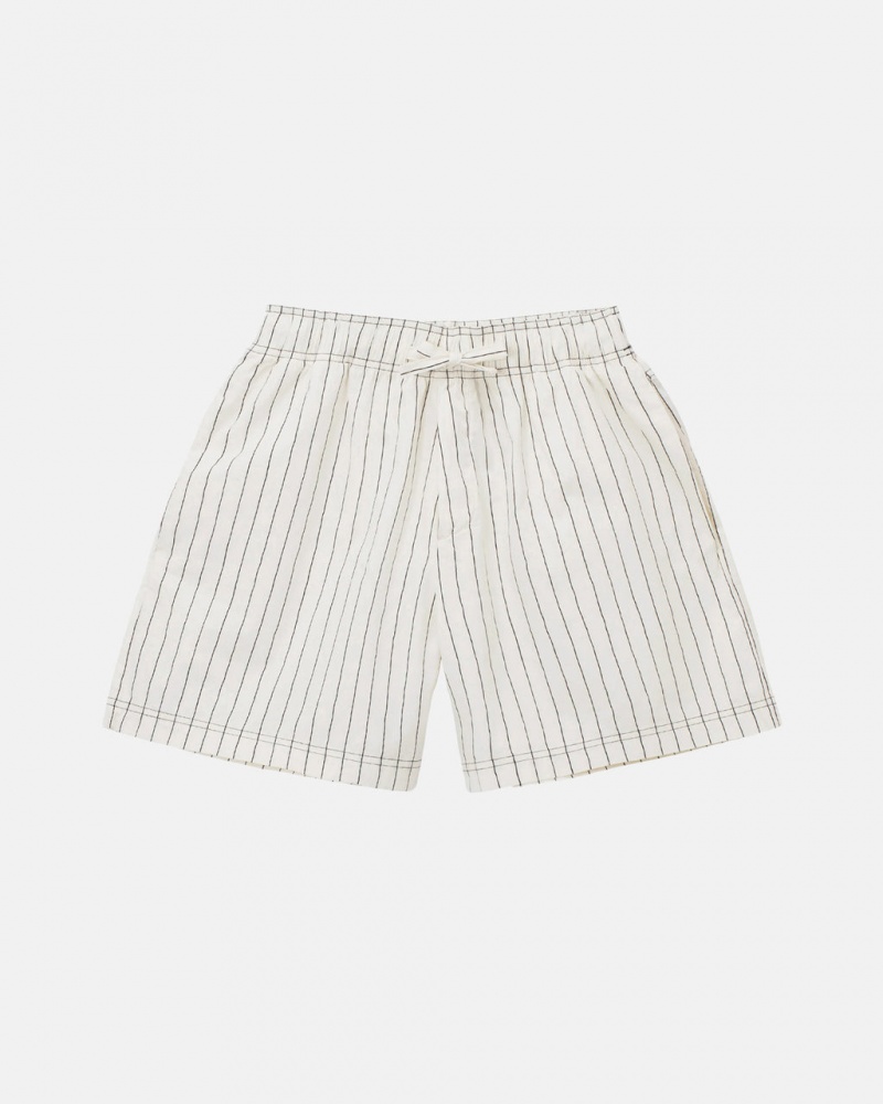 Stussy Tekla Poplin Pyjama Shorts Şort Erkek Bej Rengi Türkiye | QFC-6752