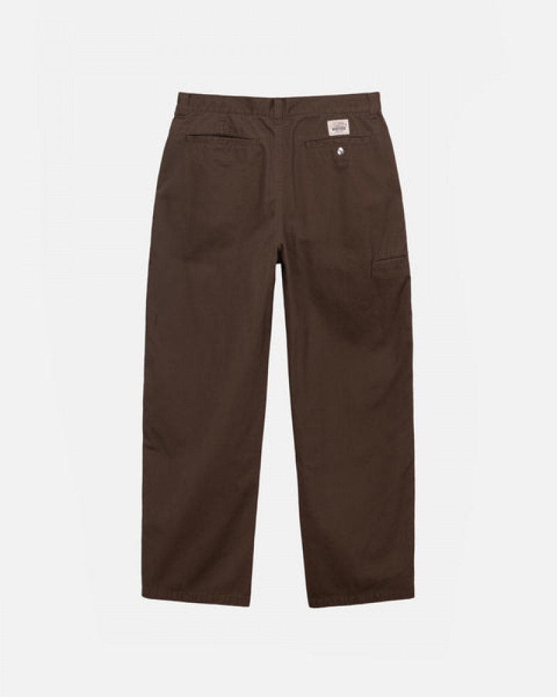 Stussy Workgear Trouser Twill Pantolon Erkek Kahverengi Türkiye | GYK-0222