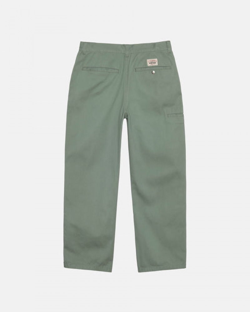 Stussy Workgear Trouser Twill Pantolon Erkek Yeşil Türkiye | CJK-8745