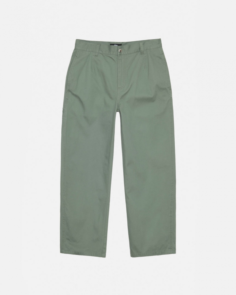 Stussy Workgear Trouser Twill Pantolon Erkek Yeşil Türkiye | CJK-8745