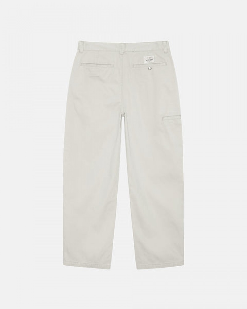 Stussy Workgear Trouser Twill Pantolon Erkek Beyaz Türkiye | HGL-8192