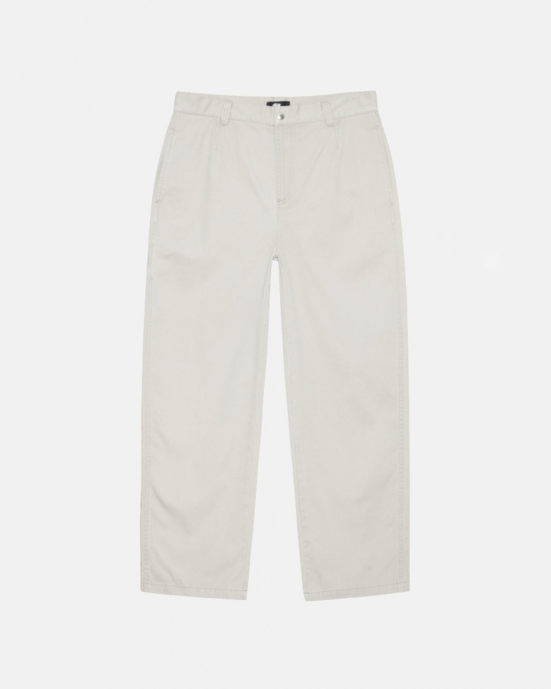 Stussy Workgear Trouser Twill Pantolon Erkek Beyaz Türkiye | HGL-8192